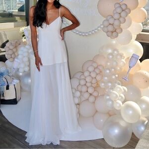 Revolve Lovers and Friends Rochelle Gown Dress in White XS